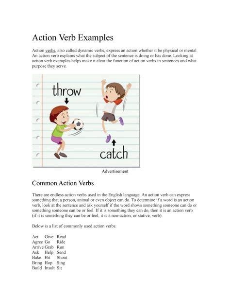 Action Verb Examples - Apuntes 1,2 - Action Verb Examples Action verbs, also called dynamic ...