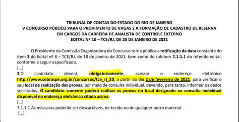 Concurso Tce Rj Edital Retificado Confira Os Detalhes