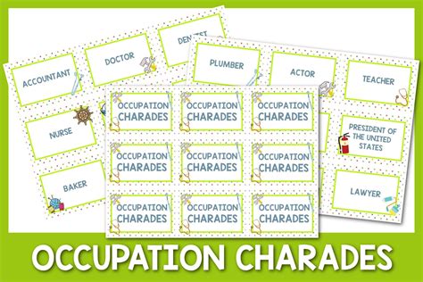 100 Occupation Charades Ideas Downloadable Cards