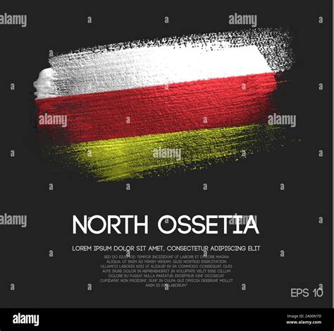 North Ossetia Alania Flag Made Of Glitter Sparkle Brush Paint Vector