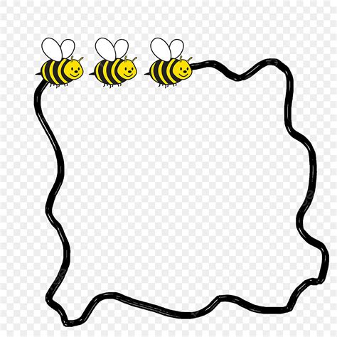 Bee Illustration Clipart Transparent Background Bee Border Animal