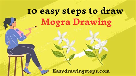 10 easy steps to draw Mogra Drawing - Easy Drawing