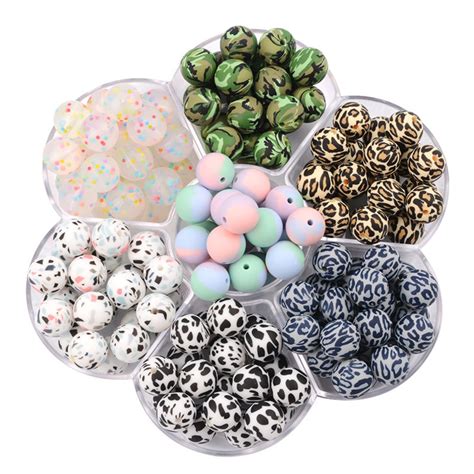 Mm Round Silicone Beads Leopard Silicone Beads Camo Print Etsy