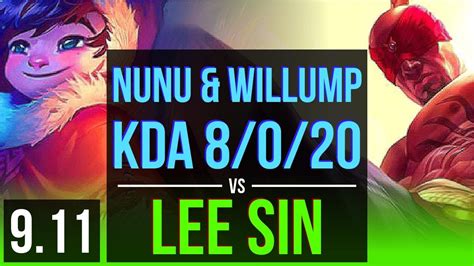 Nunu Willump Vs Lee Sin Jungle Kda Games Legendary