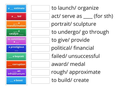 6B Collocations Roadmap B2 Match Up