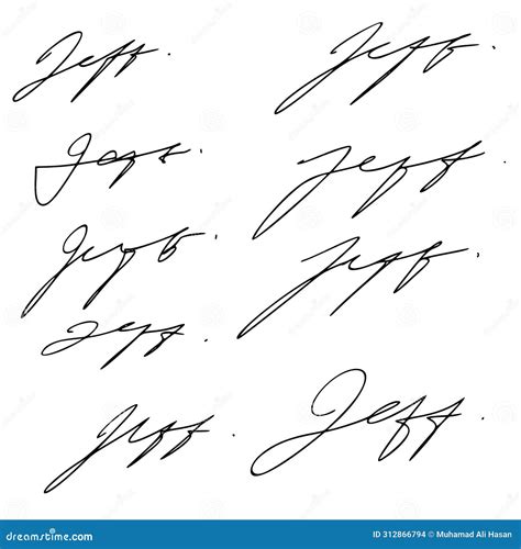 Letter J Signature Idea For Documents Stock Illustration