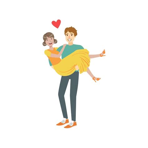 Premium Vector Couple In Love Man Holding Woman In Arms