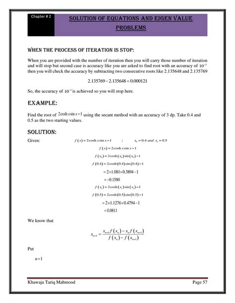 SOLUTION Math Numerical Methods Notes Secant Method Studypool