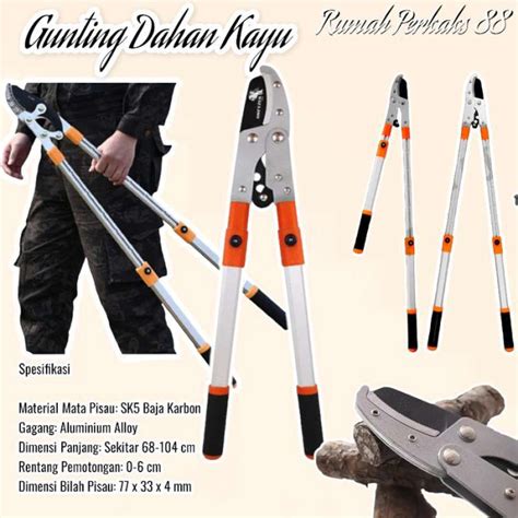 Promo Gunting Dahan Pohon Ranting Taman Telescopic Gagang Panjang