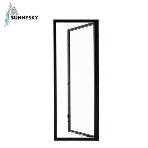 Aluminum Black Frame Triple Glass Opening 180 Degree Casement Window