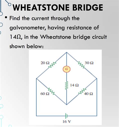 Solved WHEATSTONE BRIDGE Find The Current Through The Chegg