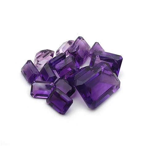 Natural African Amethyst Octagon Cut Gemstone Lot Mm Pcs