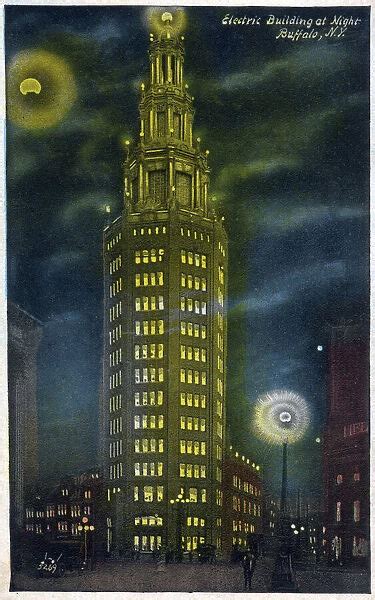 Electric Building at Night Buffalo, NY, USA Our beautiful Wall Art and ...