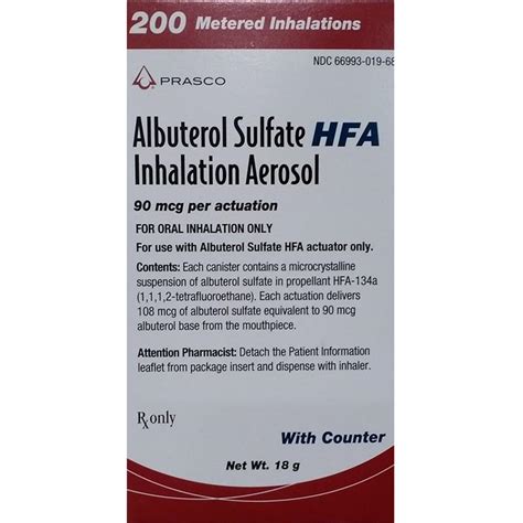 Albuterol Sulfate HFA 90 Mcg Inhaler