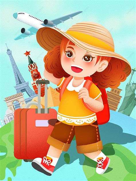 Cartoon Travel Around The World Illustration Cartoon Around The World