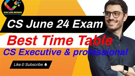 Cs Executive Best Time Table Cs June Exam Study Plan For Cs