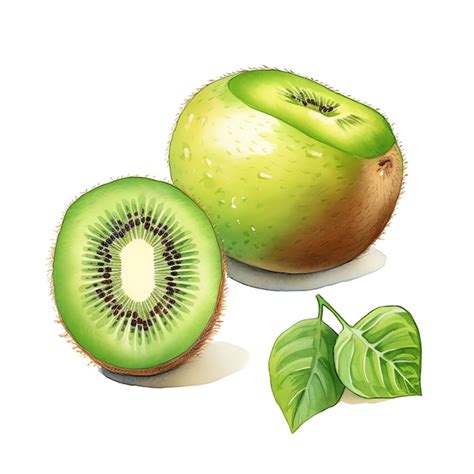 Beautiful Kiwifruit Watercolor Clipart Illustration Premium AI