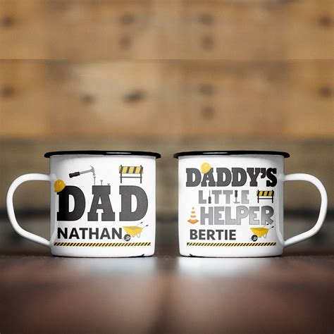 Personalised Dad And Son Matching Mug Set By British And Bespoke