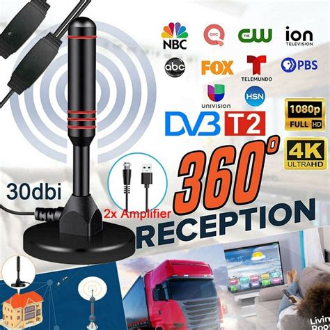 DVB T2 Antenne FULL HD TV Terrestrisch Aktiv DAB Zimmerantenne 30dbi