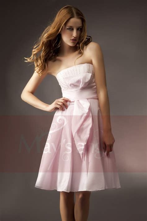 Robe De Cocktailt Bustier Rose