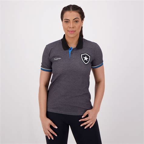 Polo Topper Botafogo Feminina Cinza Futfanatics