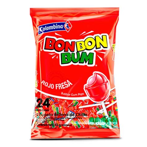 Chupete Fresa Bon Bon Bum 456 Gr Supermercadosantamaria