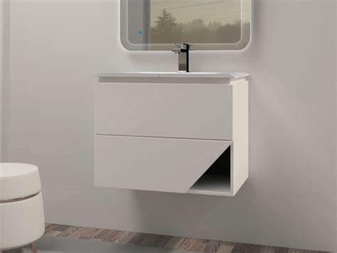 Mobile Bagno Lux L Cm Sospeso Con Cassetti E Lavabo Unitop In