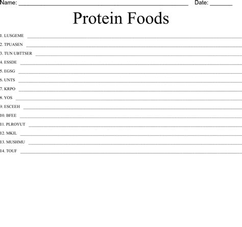 Protein Word Search Wordmint