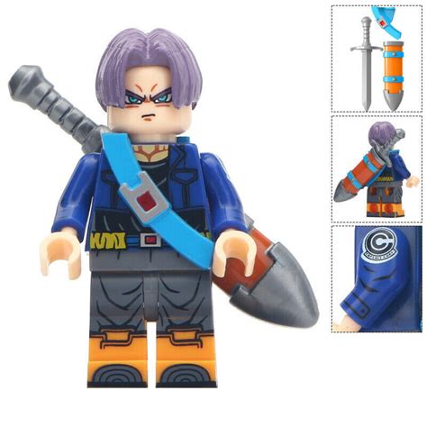 Future Trunks (Blue Jacket) Dragon Ball Z Lego Block Minifigures Includes swords - Figures