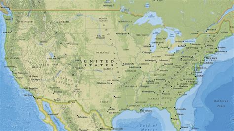 Topographic Map of the United States Map America Map of the USA ...