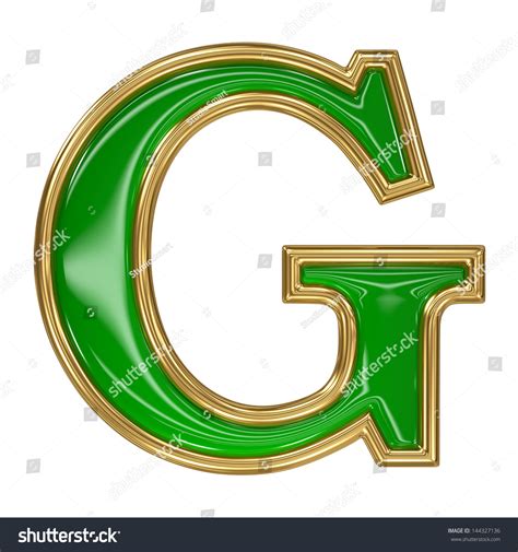 Emerald Green Golden Outline Alphabet Letter Stock Illustration 144327136