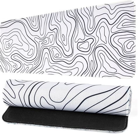 Amazon Large Gaming Mouse Pad White Topographic Mousepad Desk Mat