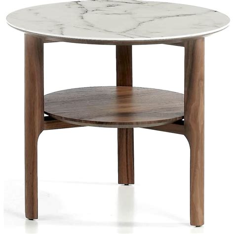 Table D Appoint Plateau En Verreavec Effet Marbre Et Bois Prix Carrefour