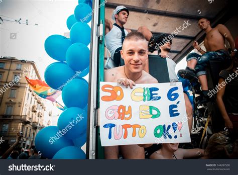 Milan Italy June 29 Gay Pride Parade Celebration In Milan June 29 2013 Participants Take