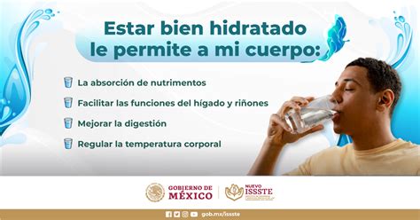 Issste On Twitter Recuerda Mantener Una Buena Hidrataci N Con Agua