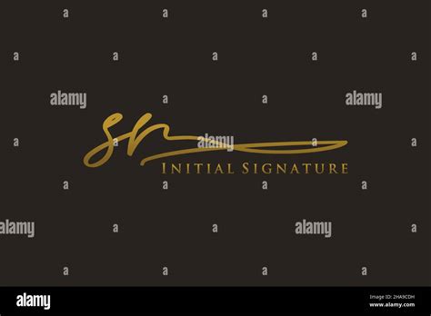 Sr Letter Signature Logo Template Elegant Design Logo Hand Drawn