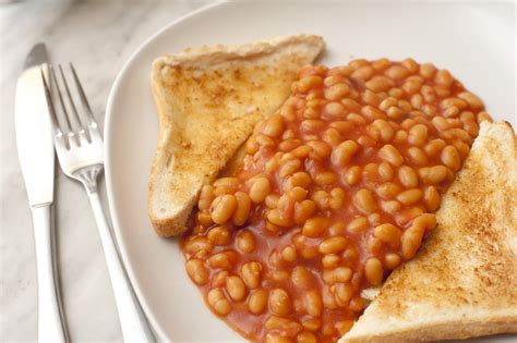 Healthy Snack Of Baked Beans And Toast Free Stock Image