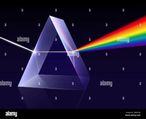 Prism Light Spectrum Realistic Composition With Rainbow Ray Of Light