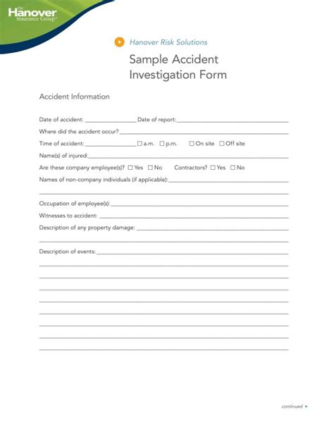 Free 6 Accident Investigation Form Samples In Pdf Ms Word