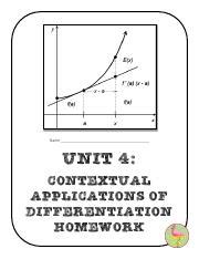 BC Calculus Unit 4 HW Pdf Name UNIT 4 CONTEXTUAL APPLICATIONS OF