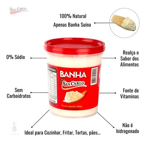 Banha Suína 100 Natural 900 G Gordura De Porco 1 Litro MercadoLivre