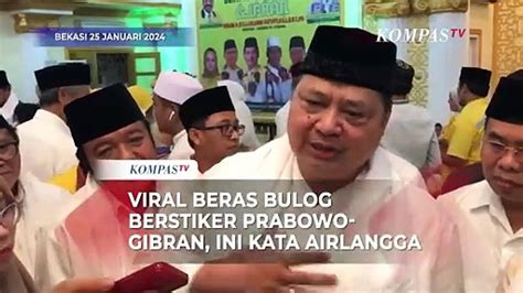 Viral Beras Bulog Berstiker Prabowo Gibran Ini Kata Airlangga Video