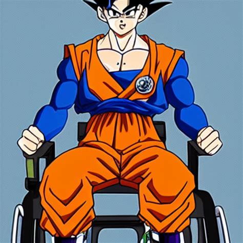 KREA AI - goku in a wheel chair power over 9000 disabled