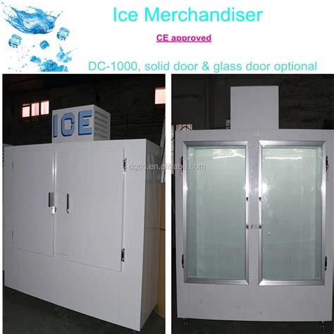 Gas Station Bagged Ice Storage Freezer With 2 Glass Door Or Solid Doors