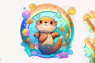 Cute Otter Kawaii Clipart Graphic By Poster Boutique Creative Fabrica