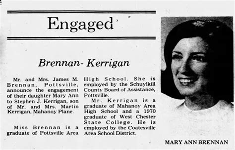 Mary Ann Brennan And Stephen Kerrigan Engagement 1972