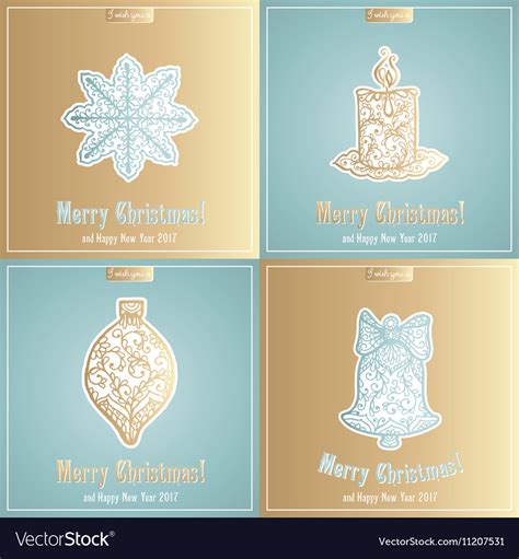 Merry christmas lettering congratulations card Vector Image