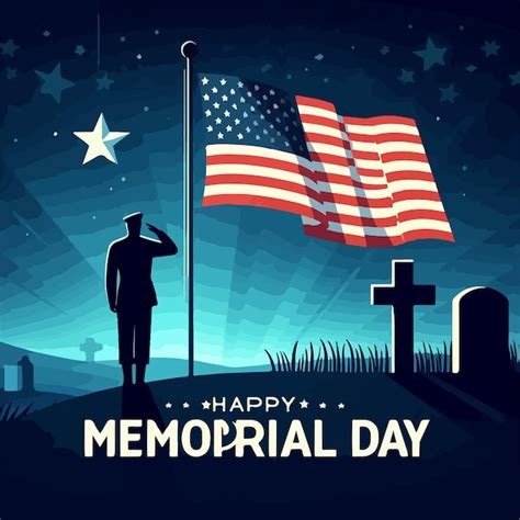 Premium Vector Happy Memorial Day Vector Illustration Flat Drawn With American Flag