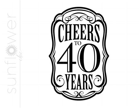 Cheers To 40 Years Svg Cheers To 40 Years Design Cheers To Etsy Denmark