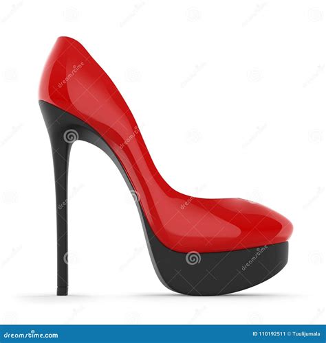 Zapato Rojo De Los Tacones Altos De La Mujer Stock de ilustración